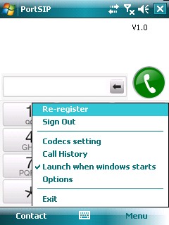 Windows Mobile VoIP SIP
