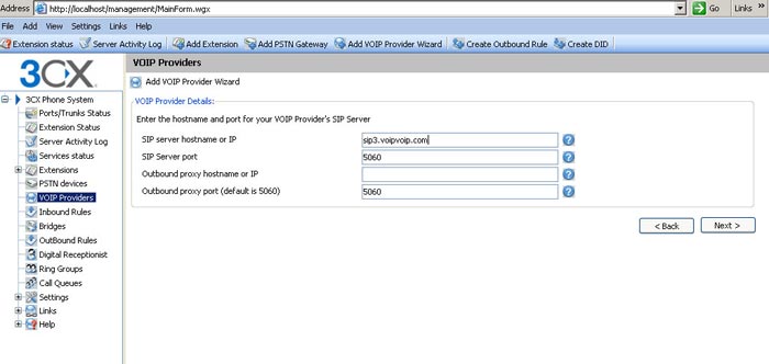 3CX SIP Trunk settings 2