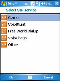 Fring other SIPconfiguration