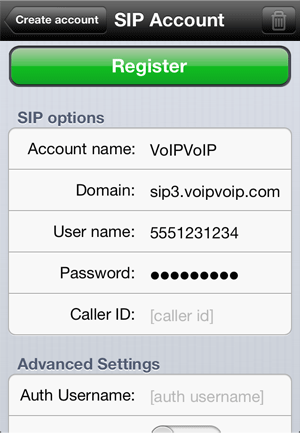 iphone voip configuration