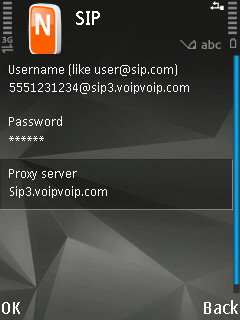 Nimbuzz other SIP setup